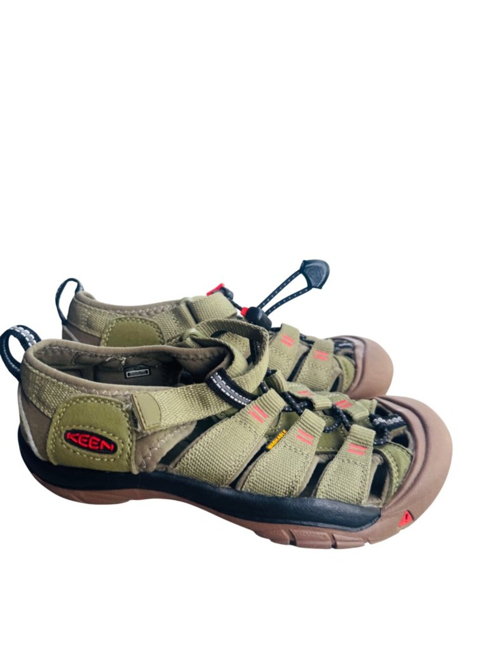 Keen Newport H2 Kids Sandals Size 2 Youth 34 Green Black Closed Toe Hiking Shoes